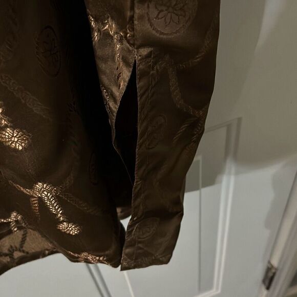 Women's Kirat Brown/ Green Special Occasion Dress, Coat, and Headpiece. - Picture 13 of 16